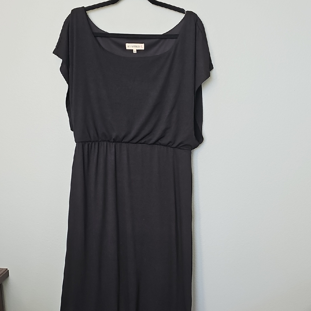 Hot Tempered Y2K Goth Witchy Blouson Classic Black Maxi Dress XL